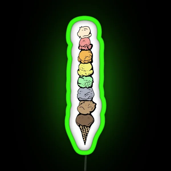 Giant Ice Cream Cone RGB Neon Sign