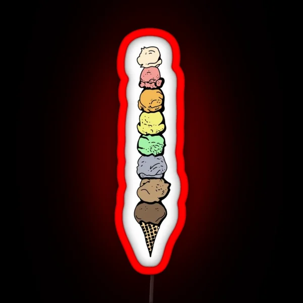 Giant Ice Cream Cone RGB Neon Sign