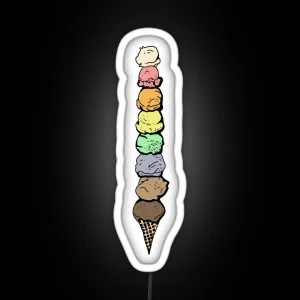 Giant Ice Cream Cone RGB Neon Sign