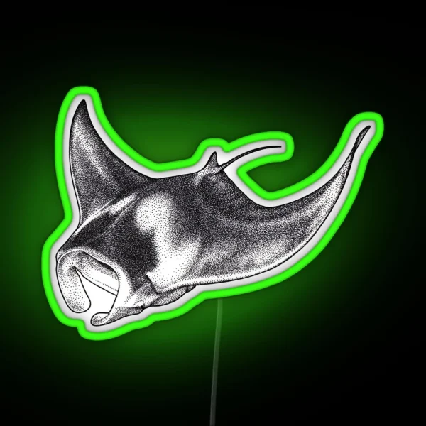 Giant Oceanic Manta Ray RGB Neon Sign