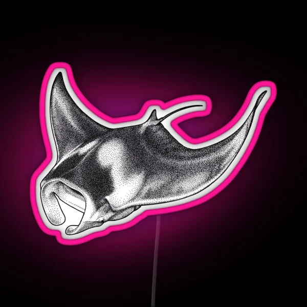 Giant Oceanic Manta Ray RGB Neon Sign
