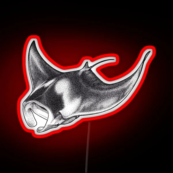 Giant Oceanic Manta Ray RGB Neon Sign