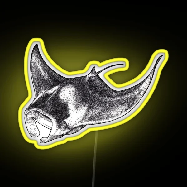 Giant Oceanic Manta Ray RGB Neon Sign