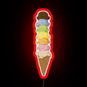 Giant Rainbow Ice Cream RGB Neon Sign