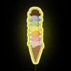 Giant Rainbow Ice Cream Neon Sign with RGB Color Display