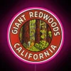 Vintage California Style LED Sign with Redwood Tree Design Inspiration