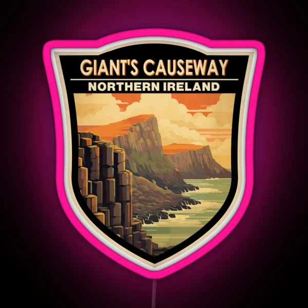 Giants Causeway Northern Ireland Travel Art RGB Neon Sign