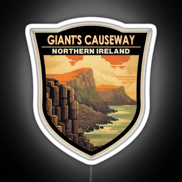 Giants Causeway Northern Ireland Travel Art RGB Neon Sign