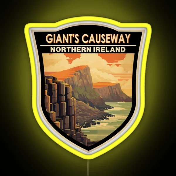 Giants Causeway Northern Ireland Travel Art RGB Neon Sign