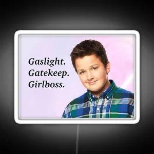 Gibby Gaslight Gatekeep Girlboss RGB Neon Sign