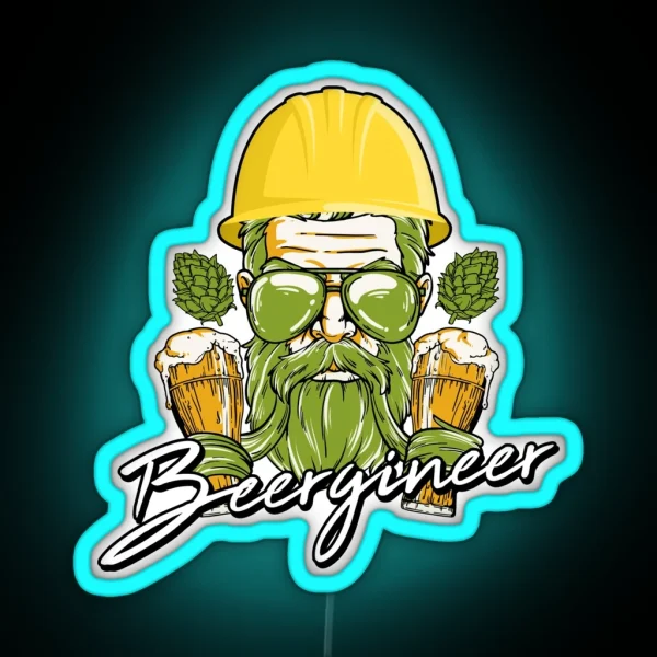 Gift For Beer Brewer Beergineer Craft Beer Hops RGB Neon Sign