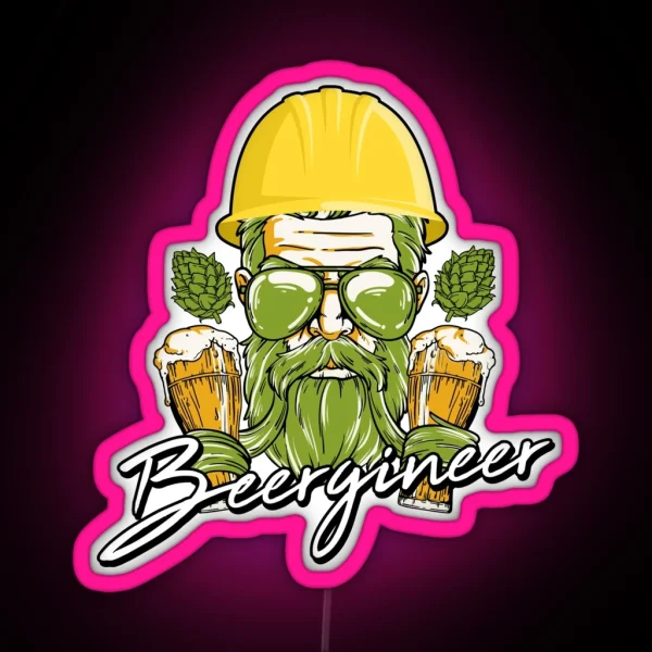 Gift For Beer Brewer Beergineer Craft Beer Hops RGB Neon Sign