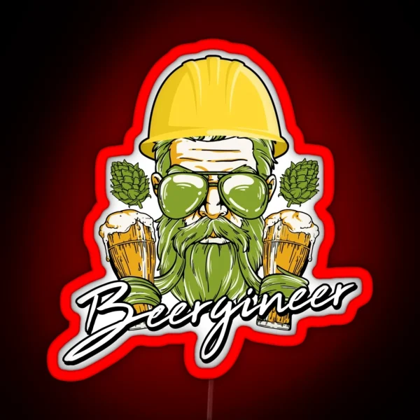 Gift For Beer Brewer Beergineer Craft Beer Hops RGB Neon Sign