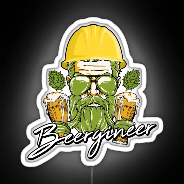 Gift For Beer Brewer Beergineer Craft Beer Hops RGB Neon Sign