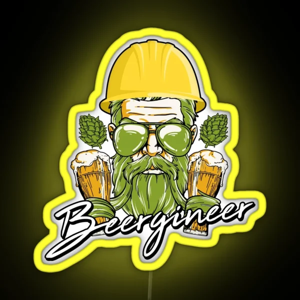 Gift For Beer Brewer Beergineer Craft Beer Hops RGB Neon Sign