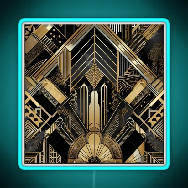 Gilded Deco Timeless Art Deco Motifs 12 RGB Neon Sign