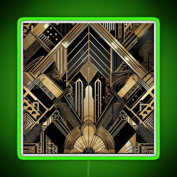 Gilded Deco Timeless Art Deco Motifs 12 RGB Neon Sign