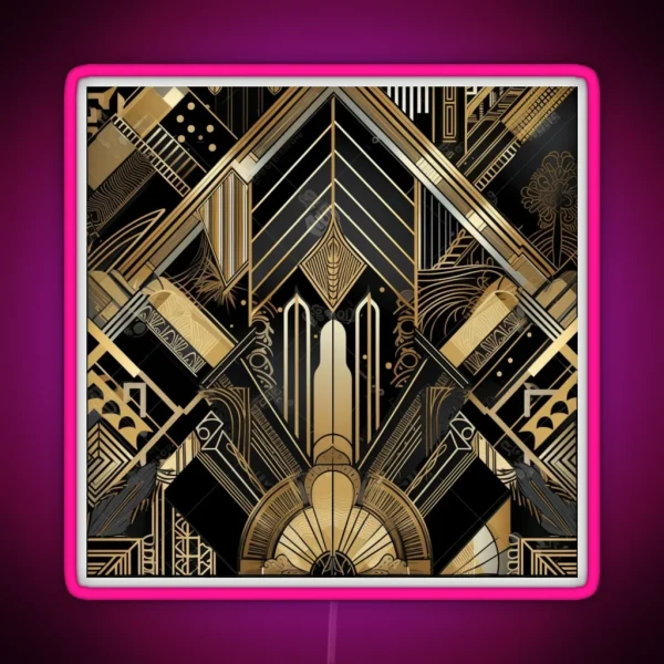 Gilded Deco Timeless Art Deco Motifs 12 RGB Neon Sign