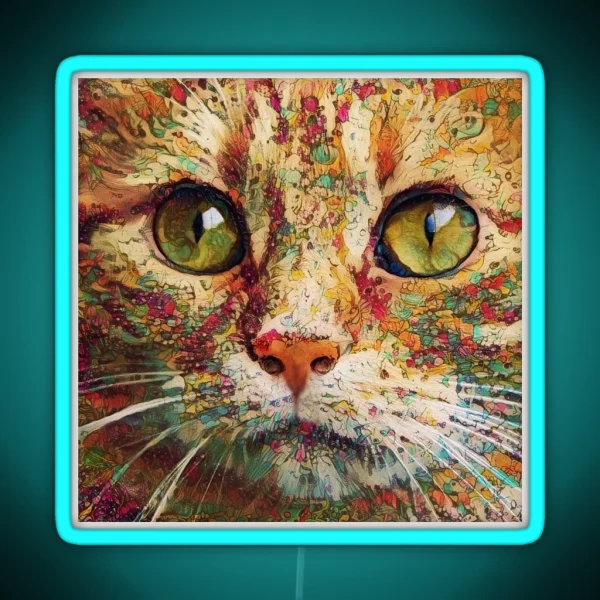 Ginger Flower Cat RGB Neon Sign