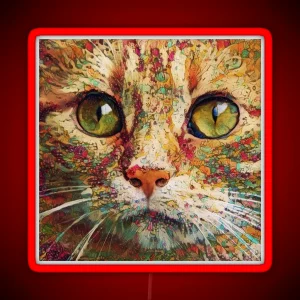 Ginger Flower Cat RGB Neon Sign