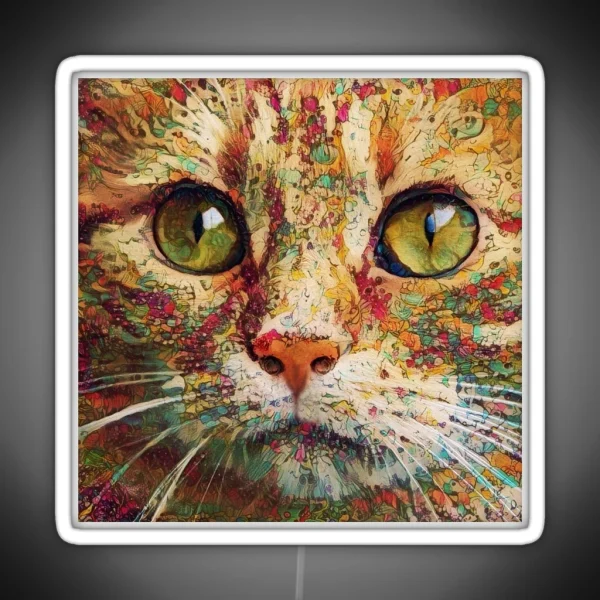 Ginger Flower Cat RGB Neon Sign