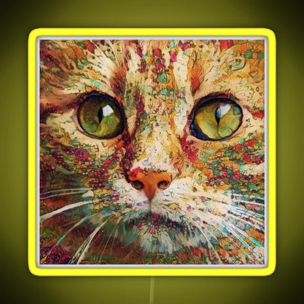 Ginger Flower Cat RGB Neon Sign