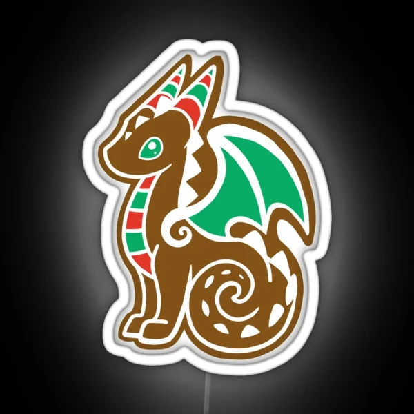 Gingerbread Dragon RGB Neon Sign