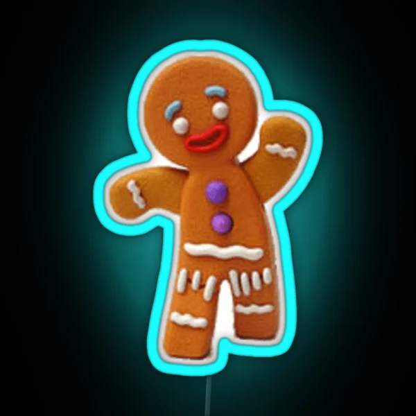 Gingerbread Man RGB Neon Sign