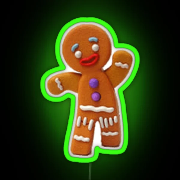 Gingerbread Man RGB Neon Sign