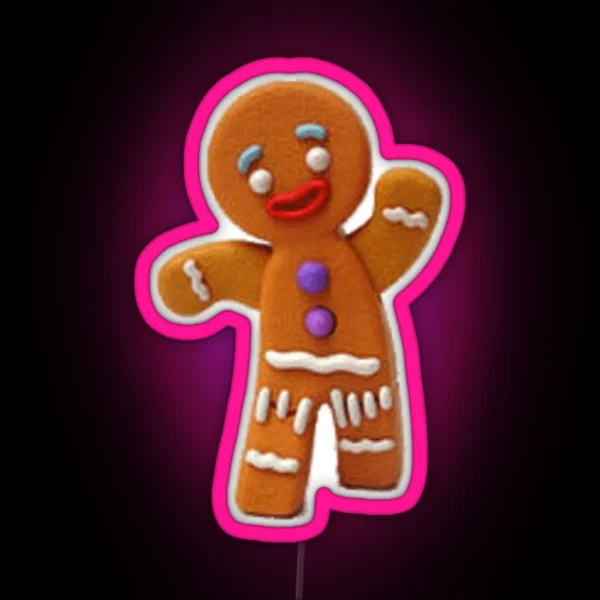 Gingerbread Man RGB Neon Sign