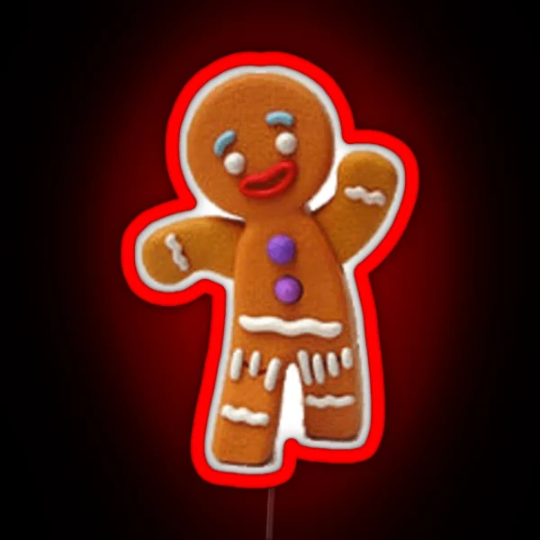 Gingerbread Man RGB Neon Sign