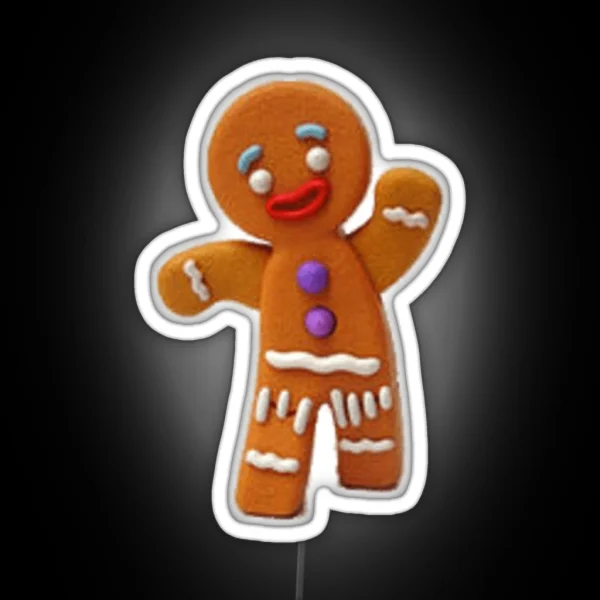 Gingerbread Man RGB Neon Sign