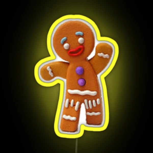 Gingerbread Man RGB Neon Sign