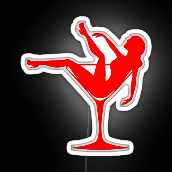 Girl In A Cocktail Glass RGB Neon Sign