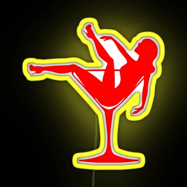 Girl In A Cocktail Glass RGB Neon Sign