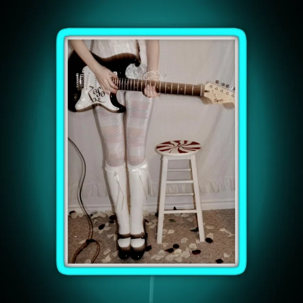 Girl With An Electric Guitar RGB Neon Sign