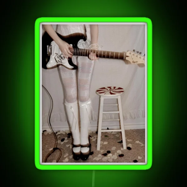 Girl With An Electric Guitar RGB Neon Sign