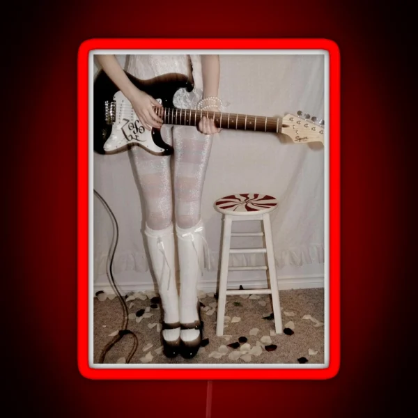 Girl With An Electric Guitar RGB Neon Sign