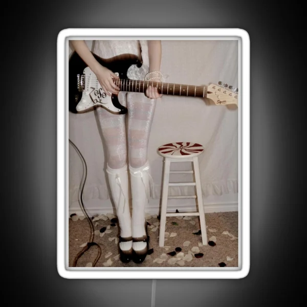 Girl With An Electric Guitar RGB Neon Sign