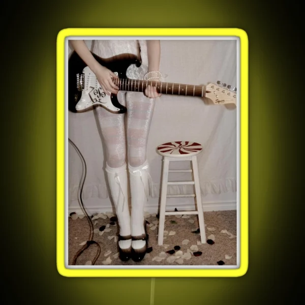 Girl With An Electric Guitar RGB Neon Sign
