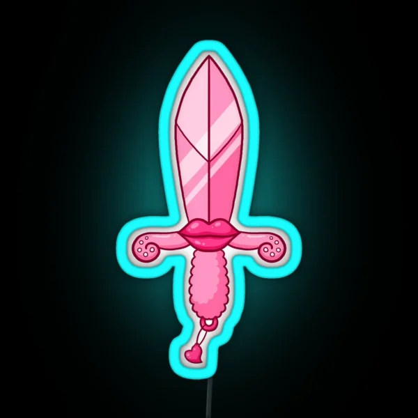 Girly Dagger RGB Neon Sign