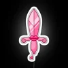 LED pink girly dagger neon sign with color changing RGB effect.