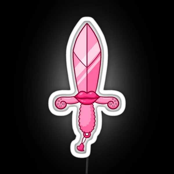 Girly Dagger RGB Neon Sign
