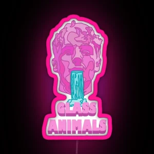 Glass Animals Soda Waterfalls Head And Logo RGB Neon Sign