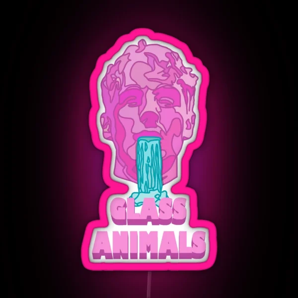 Glass Animals Soda Waterfalls Head And Logo RGB Neon Sign