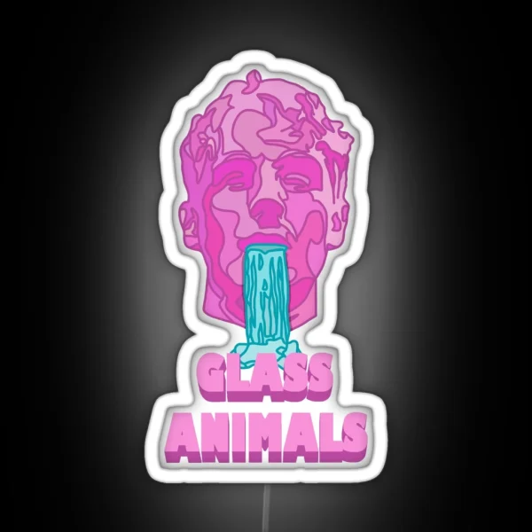 Glass Animals Soda Waterfalls Head And Logo RGB Neon Sign