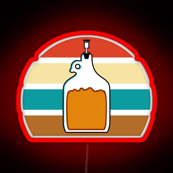 Glass Carboy Homebrewing With Outrun Background RGB Neon Sign