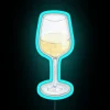 Colorful Neon Drink Sign with Glass of Wine Design RGB Lighting