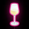 RGB LED Canvas Glass of Wine Neon Bar Decor Sign