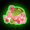 Sakura-inspired glass mochi design with vibrant RGB neon lighting accents.